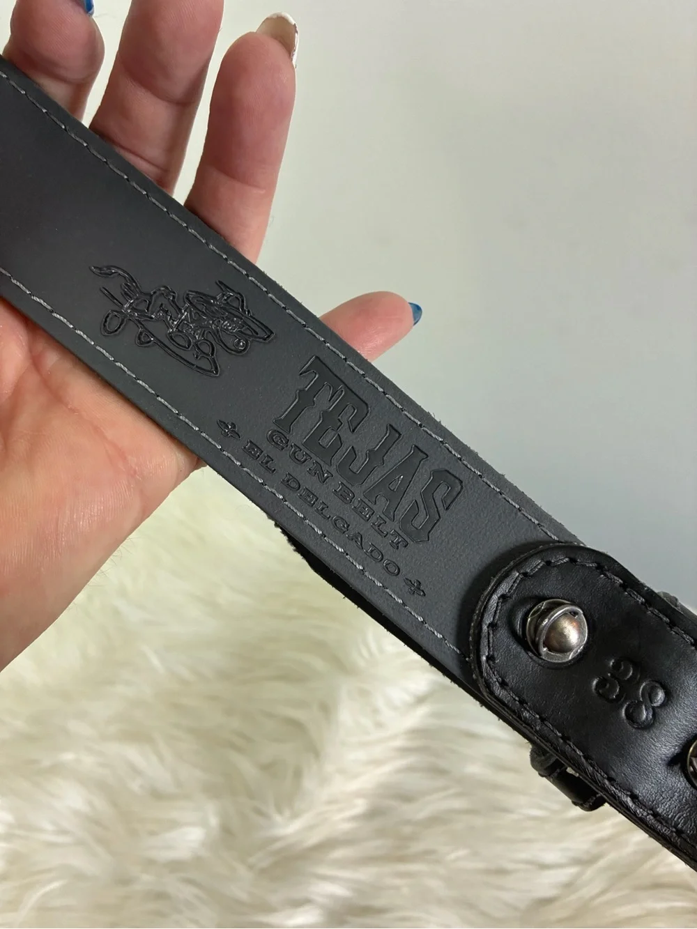 Men's Black Leather Belt with Matte Metal Buckle